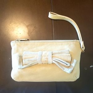Red Valentino Wristlet Bow Clutch Leather Handbag Authentic